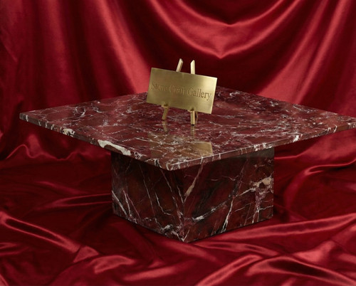 Red marble plinth - marble, table