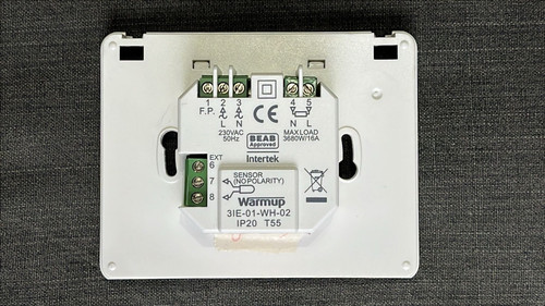 Warmup 3ie thermostat back - 3ie,
