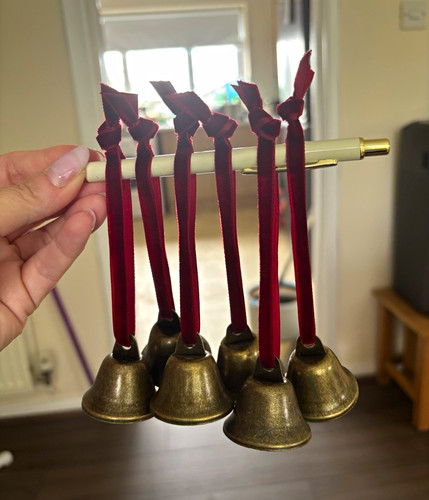 Set metal hand bells with - set, 6