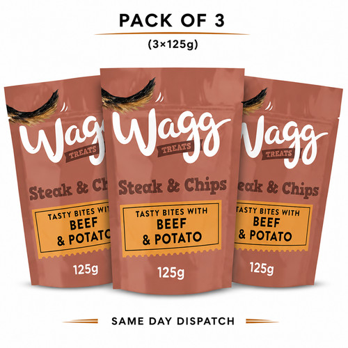 Wagg steak chips dog puppy - wagg,
