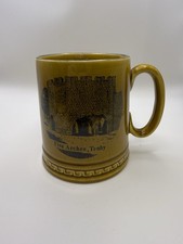 Vintage Souvenir Mug – Five Arches Tenby – Brown Glazed Pottery