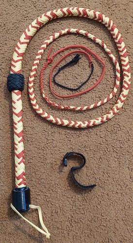 4ft red yellow bullwhip - red,