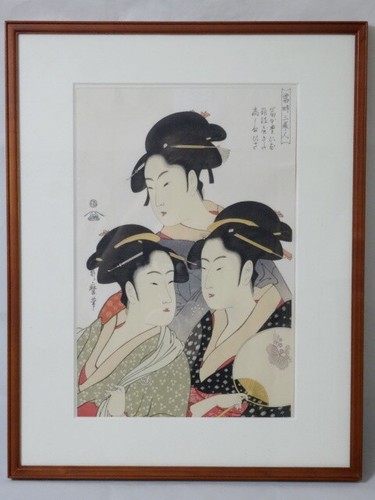 Three beautifull women - three, ukiyo-e