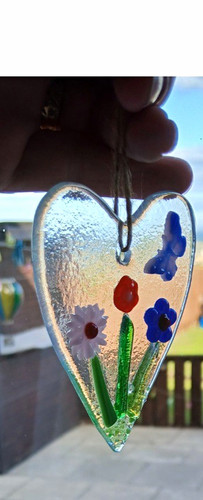 Heart shaped floral - floral, glass