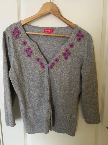 Lovely grey floral - , embroidered