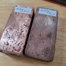 Copper Ingot Bar .999 Fine. Casted By Jezza Stax. Approx 1 Kg.