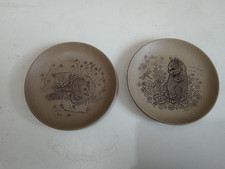 Poole pottery. two small cat patterned plates