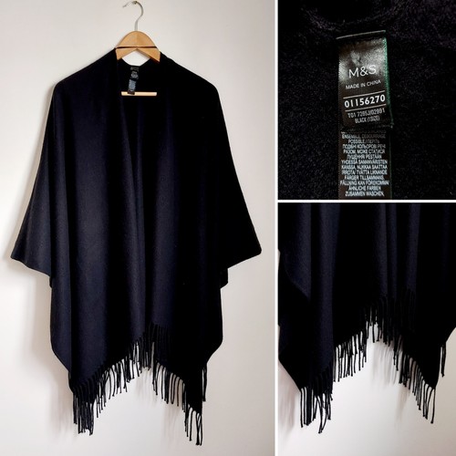 Marks spencer black fringed - &,