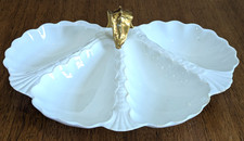 Antique Shelley Late Foley England Quatrefoil Serving Tray Dish White Gold China