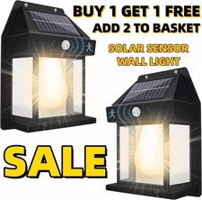1+1 Free Solar Tungsten Wall Light Outdoor Motion Sensor Lamp For Porch Garage