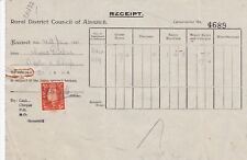 Rural District of Alnwick 1941 Rates & Water Rates Cheque Stamp Receipt Rf 38839