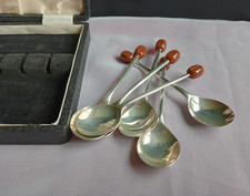 Coffee Spoons x 6 Brown Beans