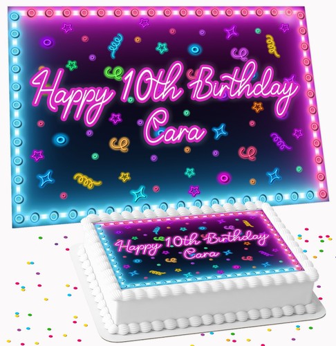 Pink blue neon - pink, birthday