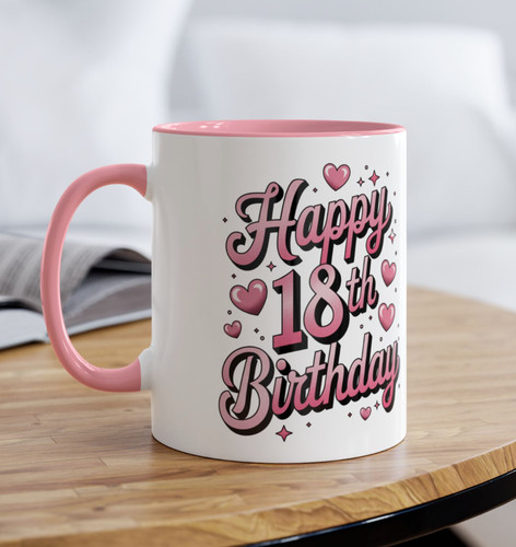 Personalised pink happy 18th - personalised,