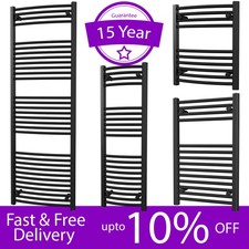 UK Radiators Towel Radiator Towel Rail Dual Fuel Black Element Curved & Straight