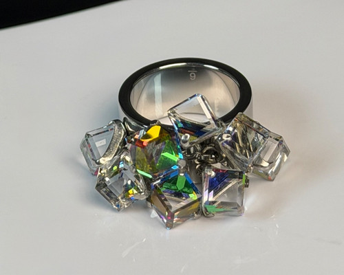 Love explosion crystal ring - crystal,