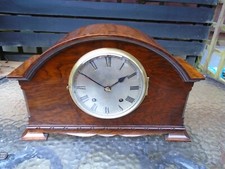 SMITH EMPIRE EARLY WALNUT STRIKING MOVEMENT MANTLE CLOCK OVERHAULED/RESTORED