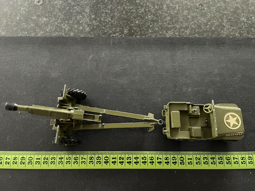 Dinky military jeep 155mm - us,