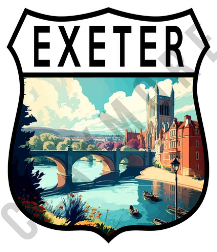 Exeter devon car sticker - devon,