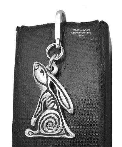 Celtic spiral moon gazing hare - celtic,