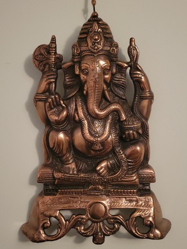 Brass lord ganesh wall - ganesh, hanging
