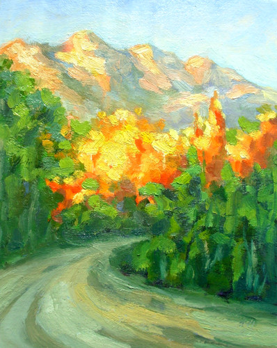 Golden landscape original oil - original,