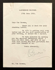 LAURENCE OLIVIER 1953 signed