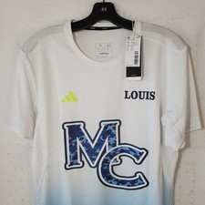 Adidas Shirt Mens Medium Running White Adizero Tee White MC Louis Crewneck NWT