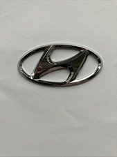 Hyundai Badge Emblem Nameplate Silver Chromed Plastic