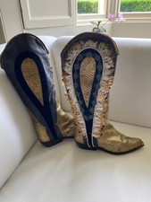 Rare Vintage El Vaquero Italian HandcraftedDecorated Cowboy Boots - Wow!