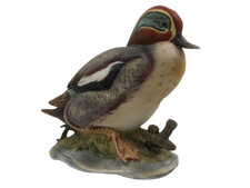 Meluri Teal Bird Figurine Hand Painted Porcelain Ornament Pre Owned Colectable 
