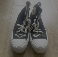 All Star Lift Hi Hearts in Black Converse Valentines trainers gold heart eyelet