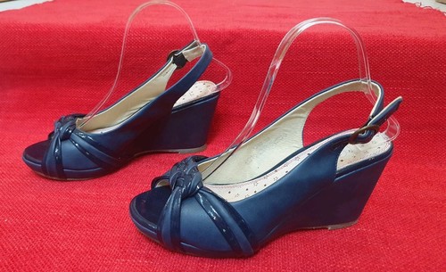Grau navy peep toe slingback - grau,