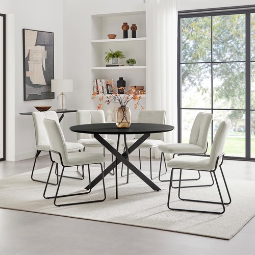 Novara 120cm black top dining - novara,