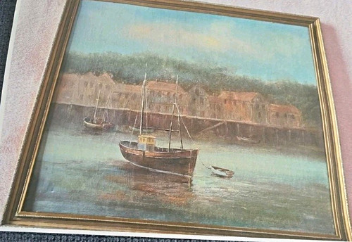 Framed maritime harbour boats - maritime,