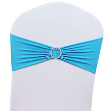 1/50/100 Elasticity Stretch Chair cover Band with Buckle Slider Sashes Bow Decor
