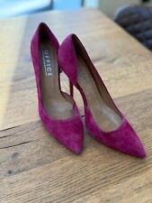 OFFICE stiletto court shoes in raspberry pink faux suede - size 7 / 40 