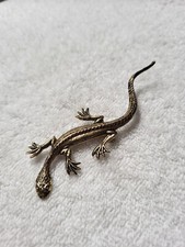 Vtg Gold tone Long Reptile
