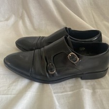 Hammond & Co Black Monk Strap Buckle Shoes Size 7.5UK 41EU Smart Formal 