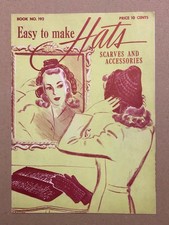 Vintage 1940s 40s Hats Scarves & Accessories Knitting Crochet Patterns Booklet B