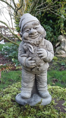 Stone garden gnome - stone,