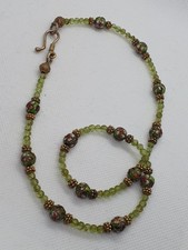 Vintage Glass Necklace, Some Cloisonné Decorative Beads