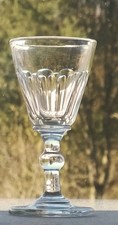 Superb Georgian Antique Funnel  Ball Knop Slice Cut Gin Port Wine Glass c.1830