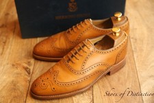 Joseph Cheaney Carnaby Tan Leather Oxford Brogue Shoes UK 8 F US 9 EU 42