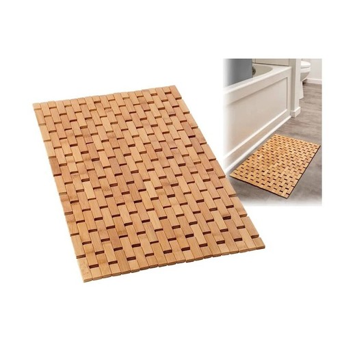 Natural bamboo bath mat wooden - bamboo, mat,wooden