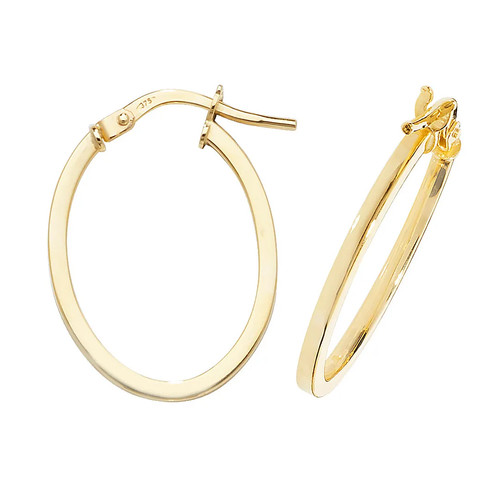 Hoop earrings 9ct yellow - earrings,