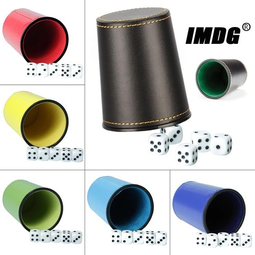 Leather dice cup - dice, with
