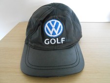 VW Volkswagen Cap Embroidered Black faux leather