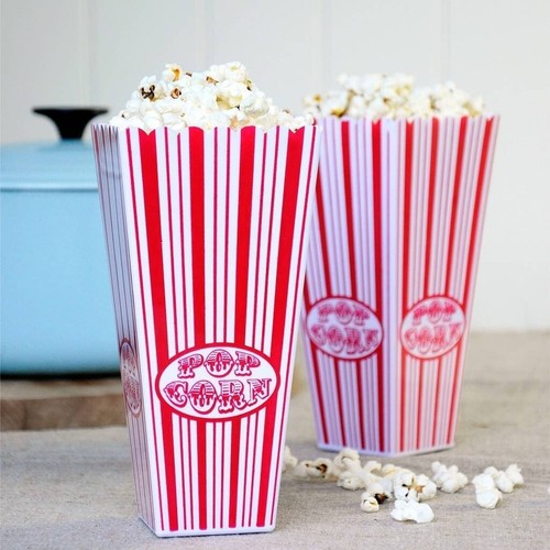 Plastic reusable popcorn boxes - plastic,