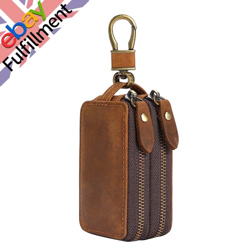 Leather zipper key wallet - zipper,